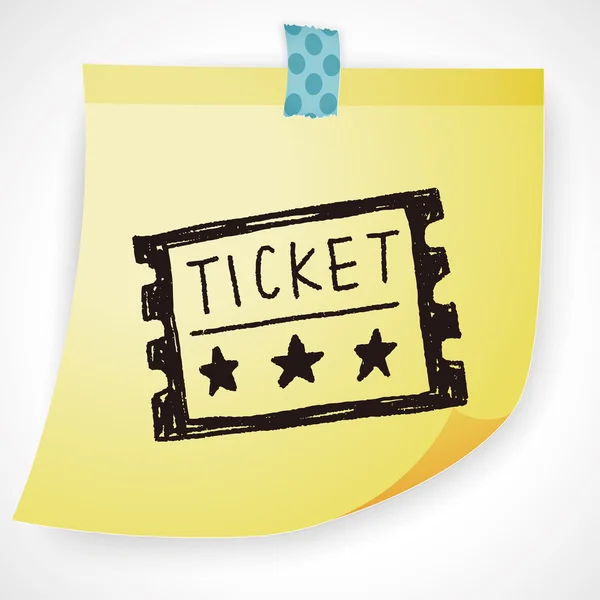 Ticket doodle icon element — Stock Vector