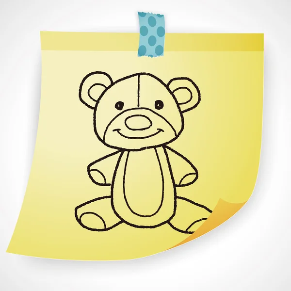 Doodle Teddy elemento ícone — Vetor de Stock