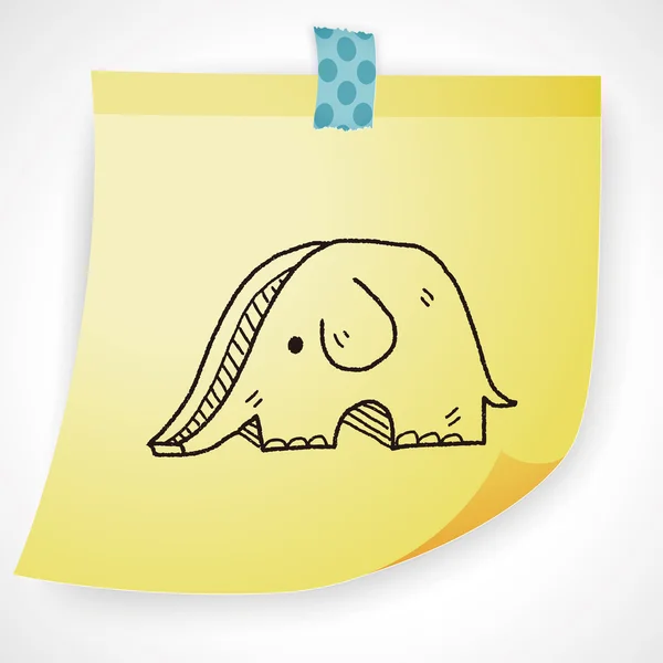 Elephant SLIDE doodle icon element — Stock Vector