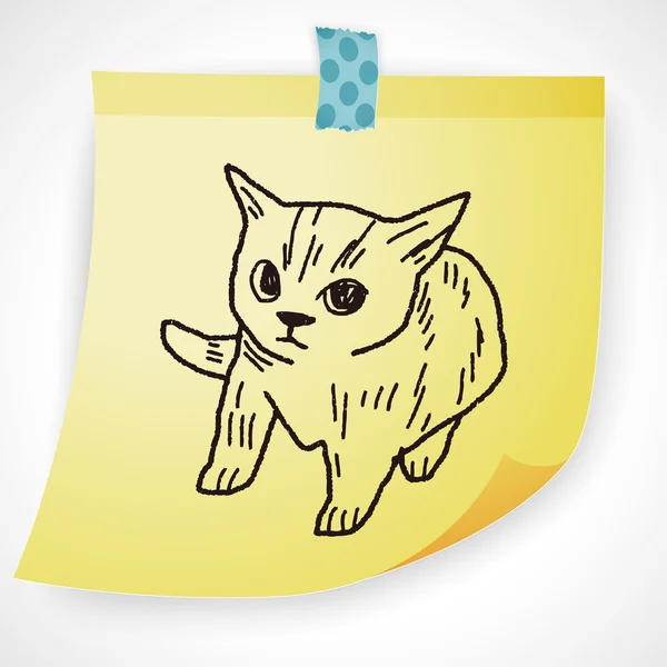 Doodle gato desenho ícone elemento — Vetor de Stock