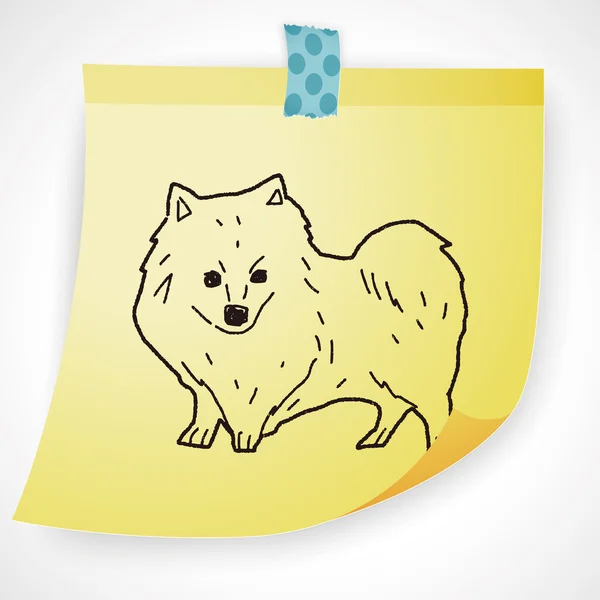 Hond doodle pictogram element — Stockvector