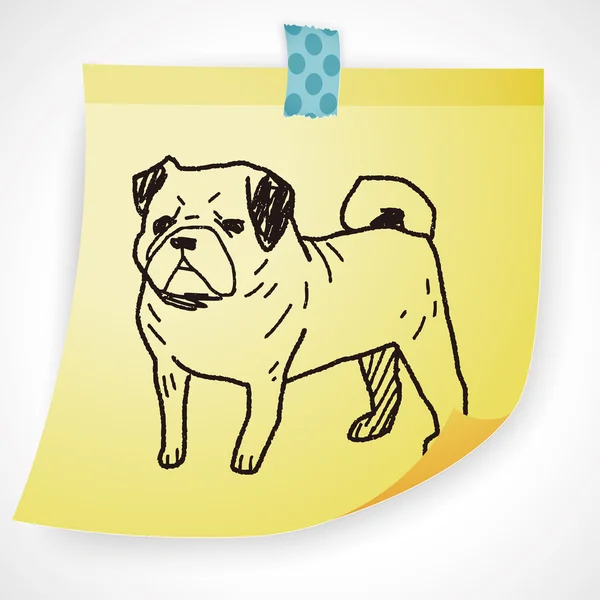 Köpek doodle Icon öğesi — Stok Vektör