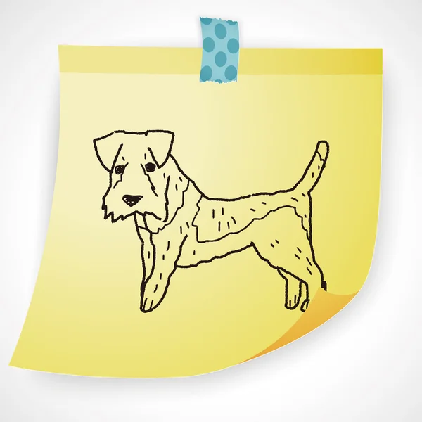 Köpek doodle Icon öğesi — Stok Vektör