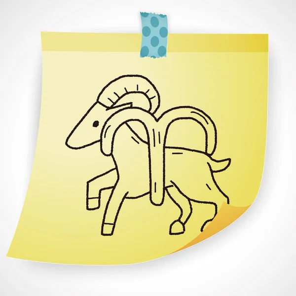 Aries Constelación doodle elemento icono — Vector de stock