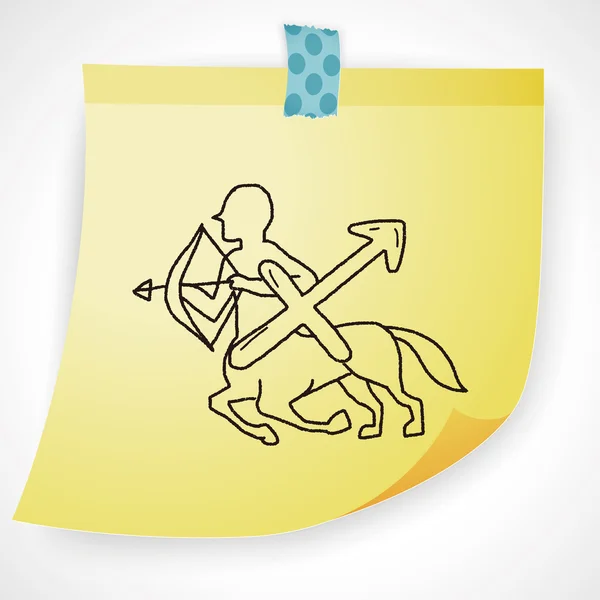 Sagittariu sterrenbeeld doodle pictogram element — Stockvector