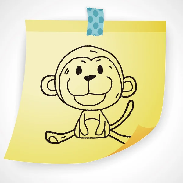 Chinese Zodiac monkey doodle drawing icon element — Stock Vector