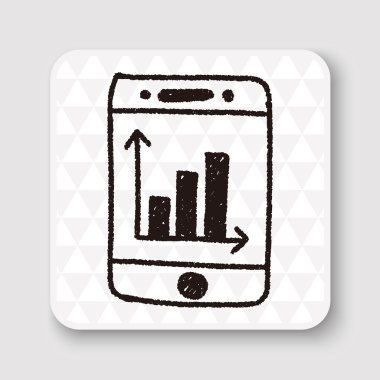 cep telefonu grafikte bussiness doodle çizim vektör çizim