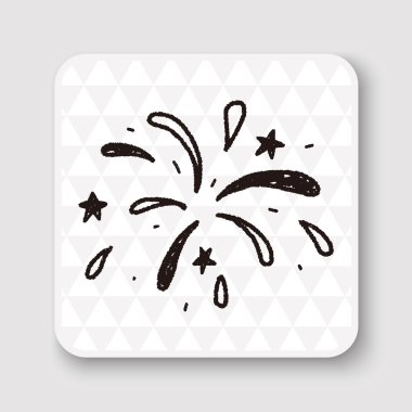 Doodle havai fişek vektör çizim