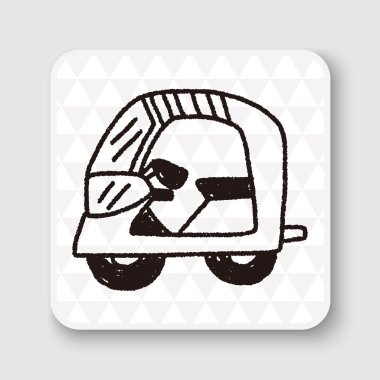 Doodle Motosiklet vektör çizimi