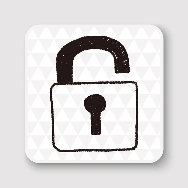 Illustrazione del vettore doodle lock — Vettoriale Stock