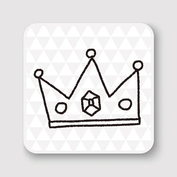 Gribouiller roi couronne vecteur illustration — Image vectorielle