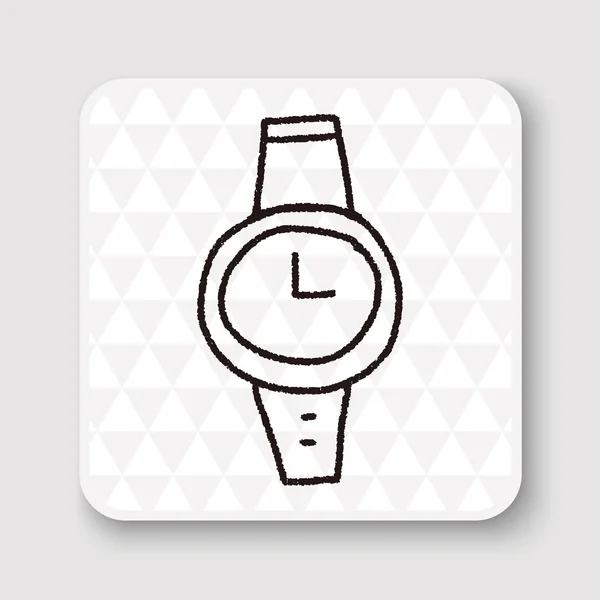 Doodle horloge vector illustratie — Stockvector
