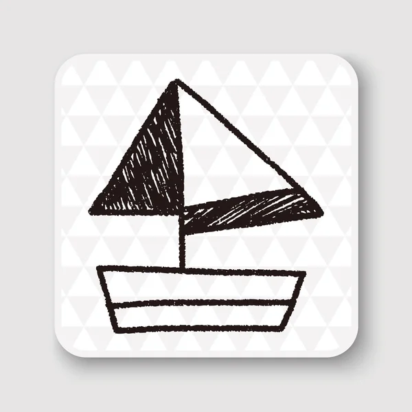 Doodle Sailboat矢量说明 — 图库矢量图片