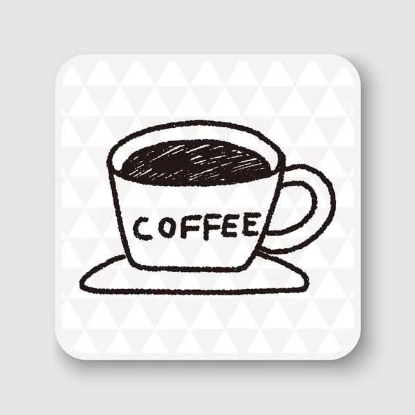 Doodle Koffie vector illustratie — Stockvector