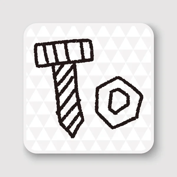 Pushpin Doodle Zeichnung Vektor Illustration — Stockvektor