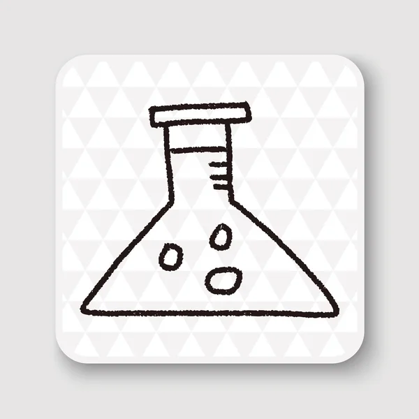 Experimenten fles doodle tekening vectorillustratie — Stockvector