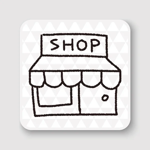 Shop Shop Doodle Zeichnung Vektor Illustration Vektor Illustration — Stockvektor