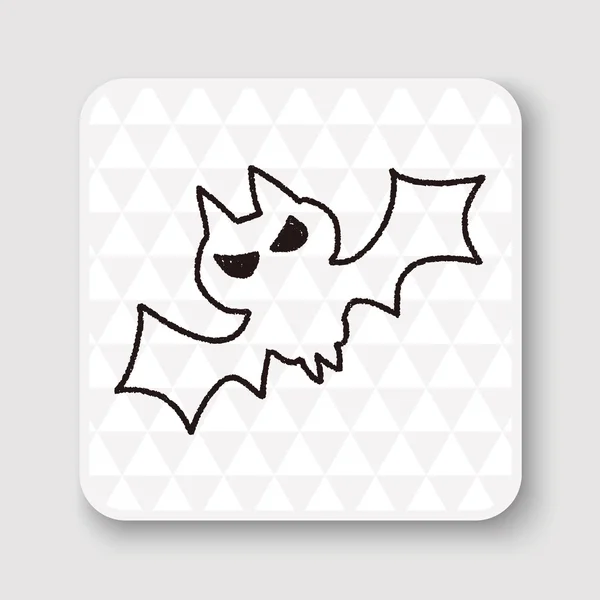 Bat klotter ritning vektor illustration — Stock vektor