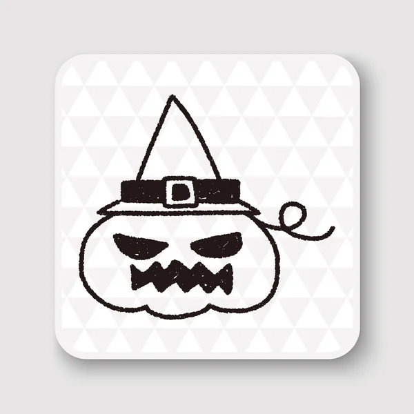 Halloween Kürbis Doodle Zeichnung Vektor Illustration — Stockvektor