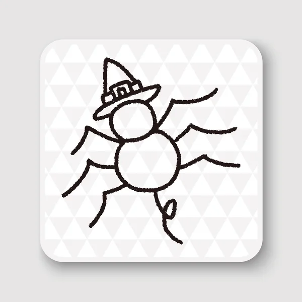 ハロウィーン クモ落書き図面のベクトル図 — ストックベクタ
