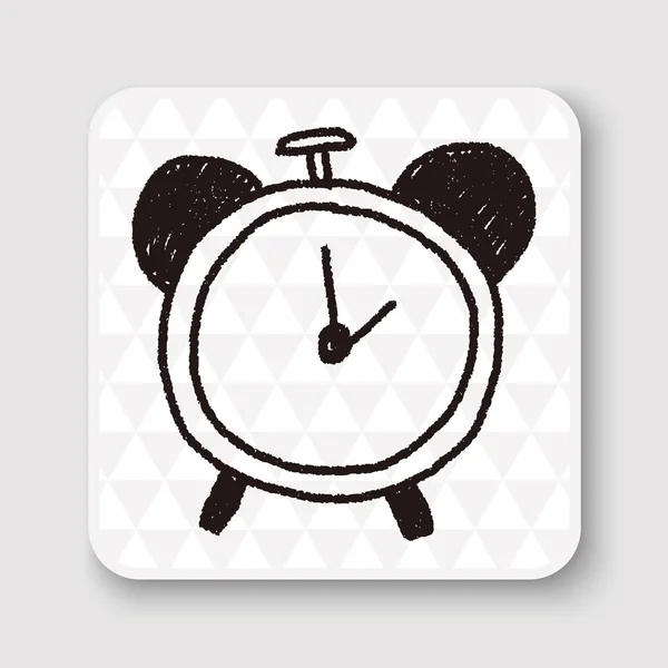 Uhr Doodle Zeichnung Vektor Illustration — Stockvektor