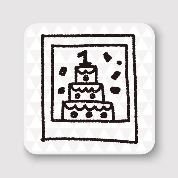 Illustrazione vettoriale del disegno del doodle del biglietto di compleanno — Vettoriale Stock