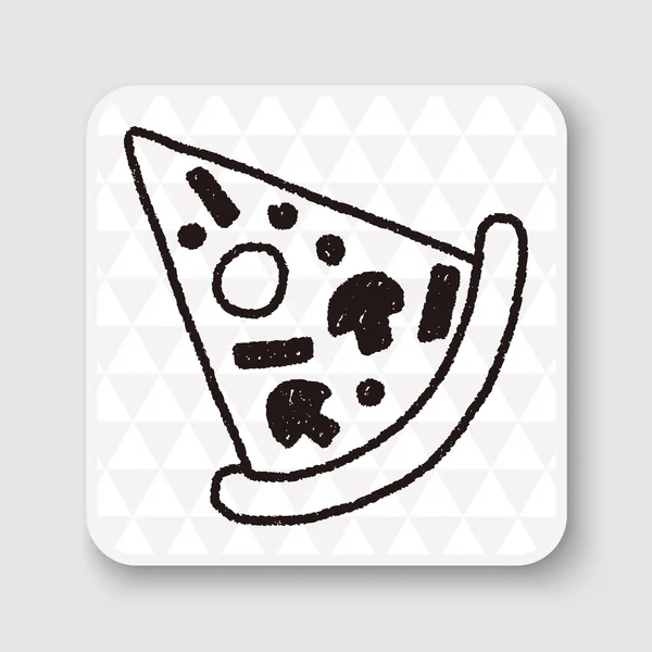 Pizza klotter ritning vektor illustration — Stock vektor