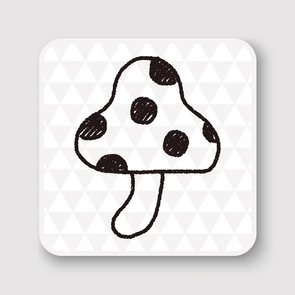 ( 영어 ) mushroom doodle 그림 벡터 일러스트 — 스톡 벡터