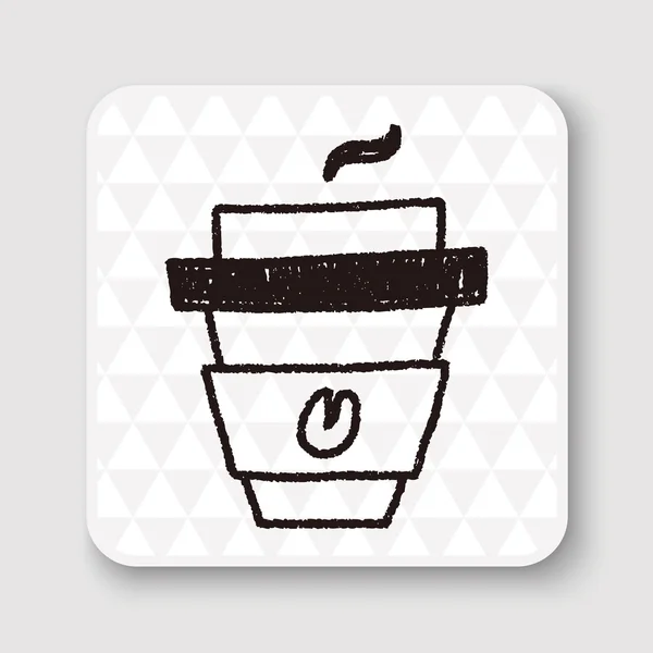 Illustrazione vettoriale del disegno del doodle del caffè — Vettoriale Stock