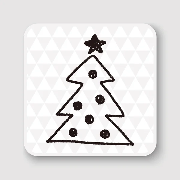 Árbol de Navidad garabato dibujo vector ilustración — Vector de stock