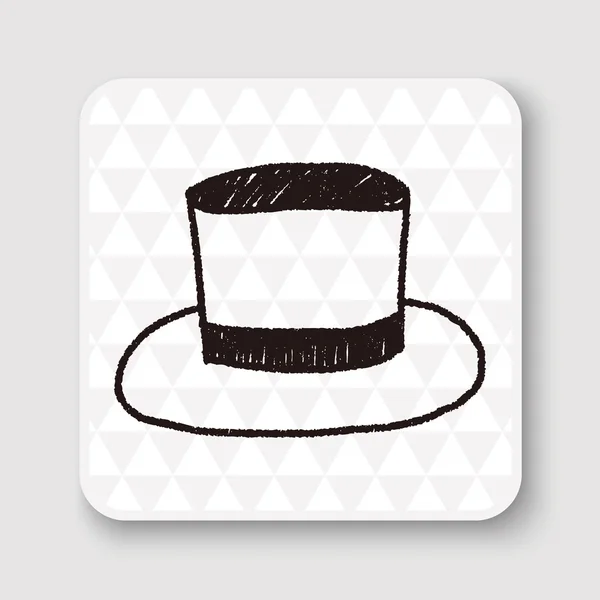 Cappello doodle disegno vettoriale illustrazione — Vettoriale Stock