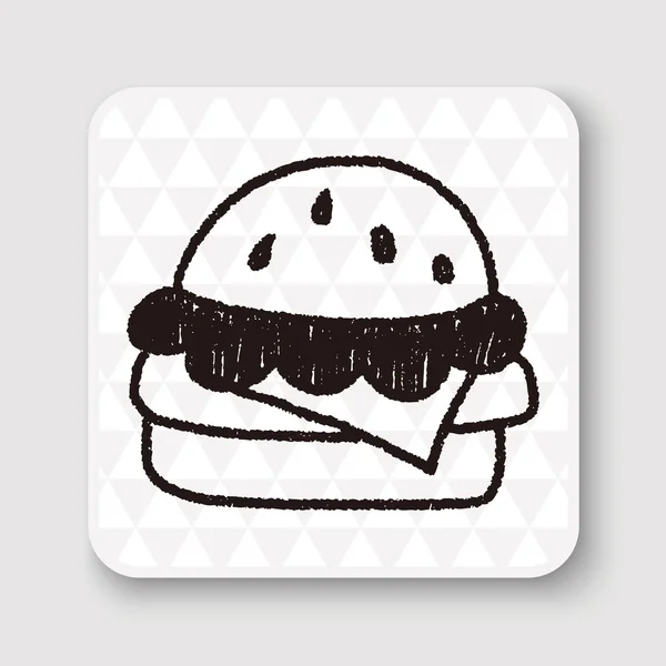 Illustration vectorielle de dessin de gribouillis hamburger — Image vectorielle