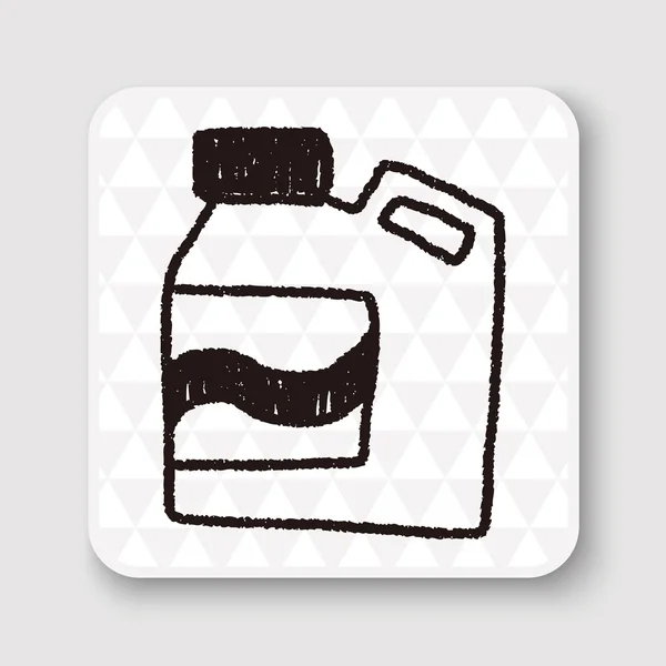 Lavanderia detergente doodle desenho vetor ilustração — Vetor de Stock