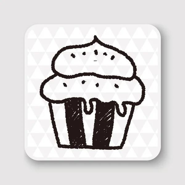 Illustration vectorielle de dessin de doodle cupcake — Image vectorielle