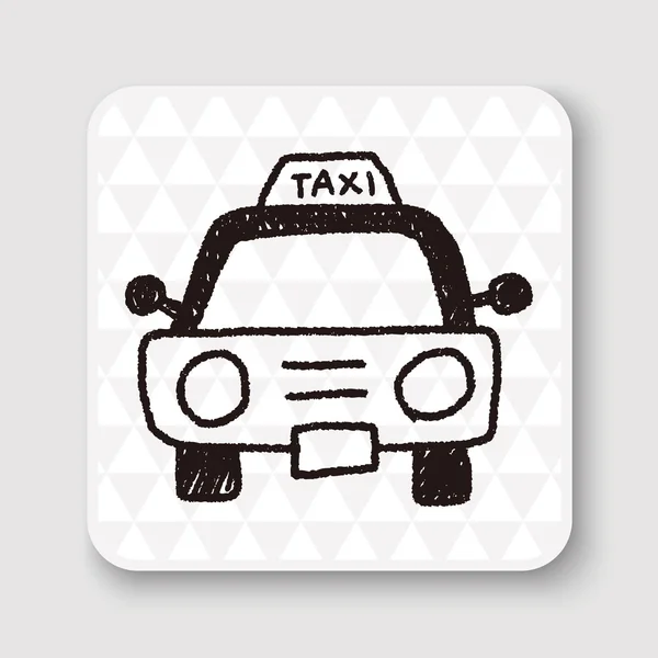 Taxi doodle tekening vector illustratie — Stockvector