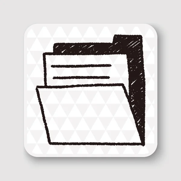 Cuaderno archivos doodle dibujo vector ilustración — Archivo Imágenes Vectoriales