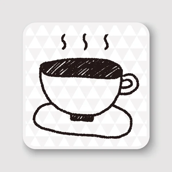 Illustrazione vettoriale del disegno del doodle del caffè — Vettoriale Stock