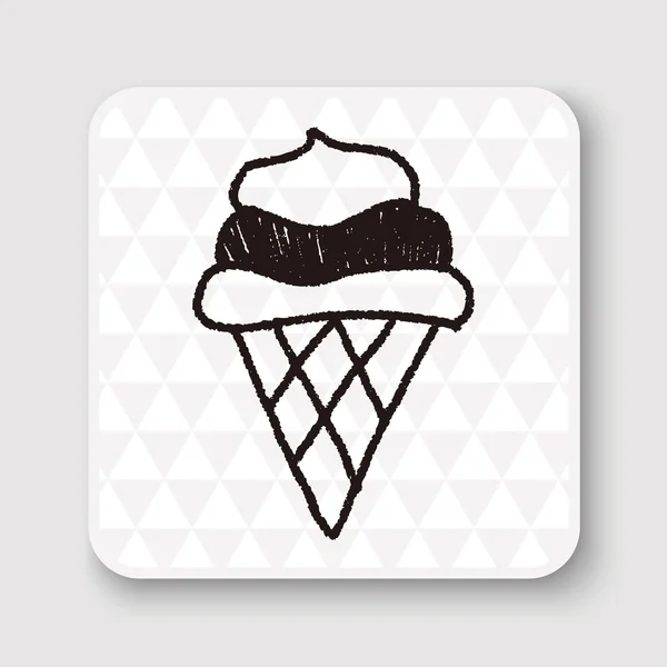 Illustrazione vettoriale del disegno del doodle del gelato — Vettoriale Stock