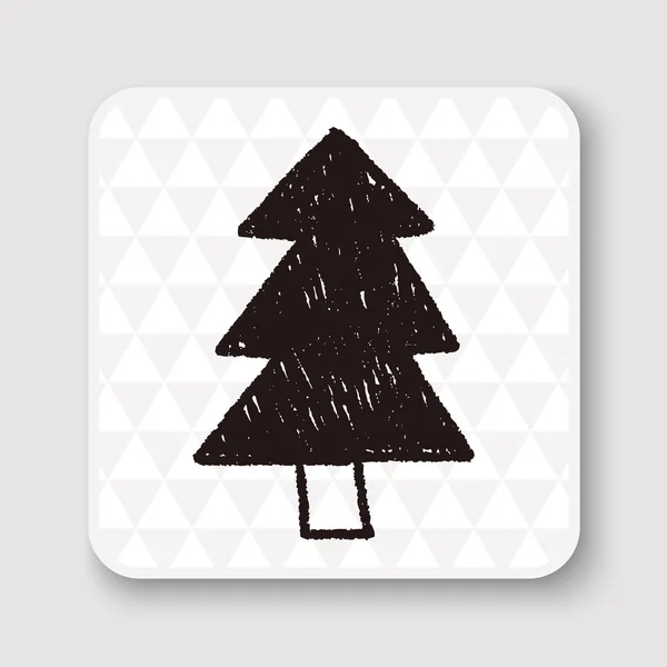 Albero di Natale doodle disegno vettoriale illustrazione — Vettoriale Stock