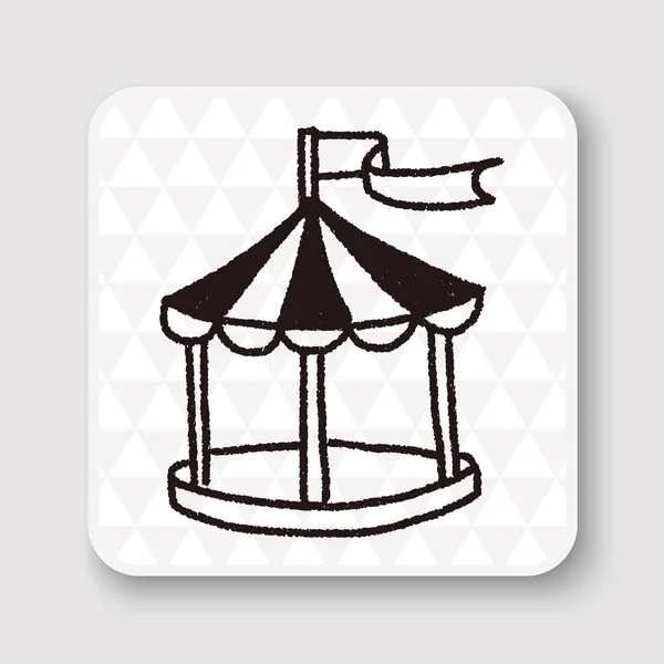 Illustrazione vettoriale tenda doodle — Vettoriale Stock
