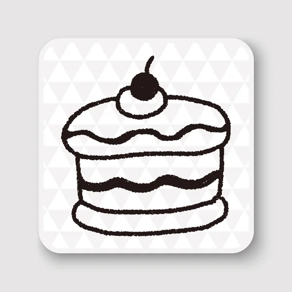 Doodle Cake Vektor Illustration — Stockvektor