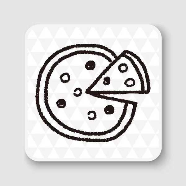 Doodle pizza vector ilustración — Archivo Imágenes Vectoriales