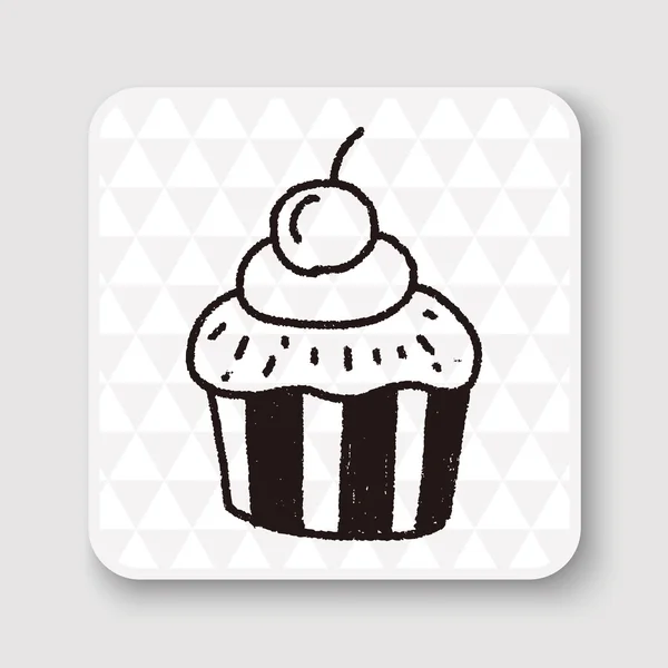 Doodle Cake Vektor Illustration — Stockvektor