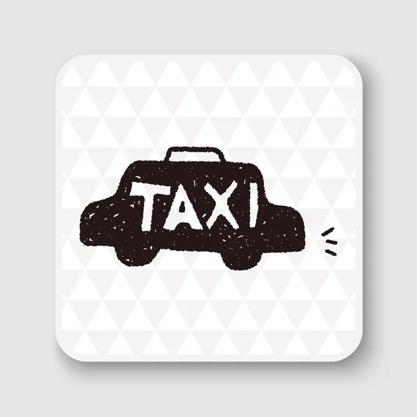 Doodle taxi vector illustration — Stock Vector