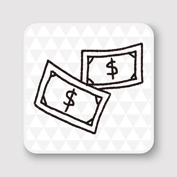 Doodle geld vector illustratie — Stockvector
