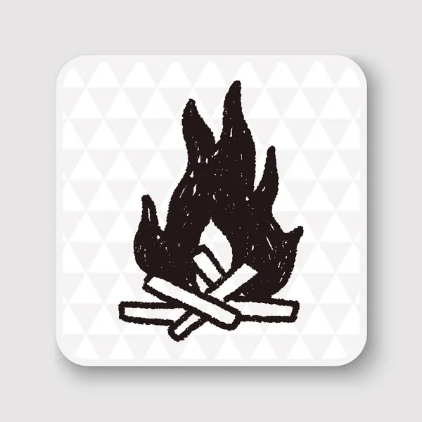 Doodle campfire διανυσματικά εικονογράφηση — Διανυσματικό Αρχείο