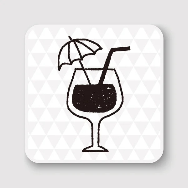 Doodle Cocktail Vektor Illustration — Stockvektor