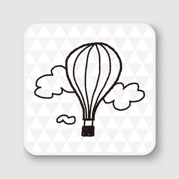 Doodle varm luft ballong vektor illustration — Stock vektor