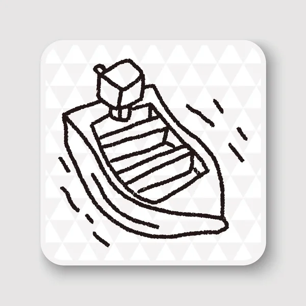 Doodle boat vector illustration — Stock Vector