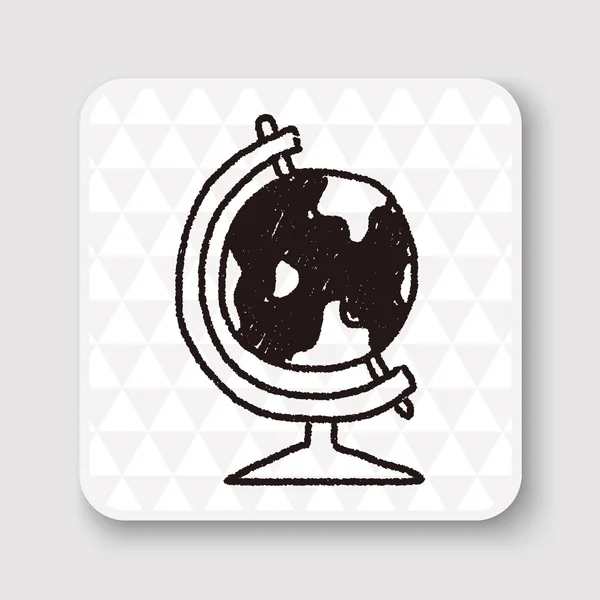 Vektorová ilustrace Doodle Globe — Stockový vektor